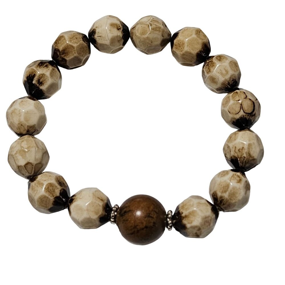 Boho Natural Stone Beaded Stretch Bracelet Rustic Classic Fashion Jewelry Unisex